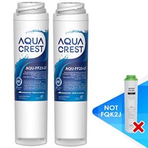 AQUA CREST FQSLF, FQSVF Under Sink Water Filter, Replacement for GE FQSLF, FQSVF, FQSVN, FQROPF, GXSV65R Undersink Water Filter, NSF 42 Certified (2 Pack), Model no.AQU-FF23-LF