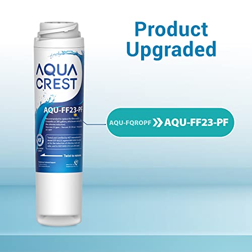 AQUA CREST FQROPF, FQSLF Under Sink Water Filter Replacement, Replacement for FQROPF, FQSLF, GXSV65R, GQSV65R, PXRQ15F, PNRQ15F, NSF 42 Certified (2 Pack), Model No.AQU-FF23-PF