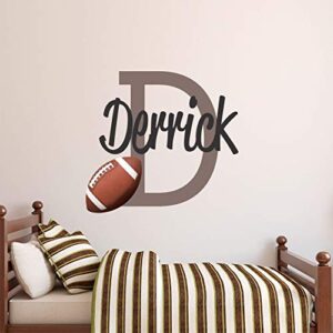 custom name football personalized wall decal - boys girls personalized name football sports wall sticker - custom name sign - custom name stencil monogram - room wall decor …