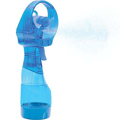 O2COOL Deluxe Handheld Battery Powered Water Misting Fan (Light Blue) 2 Pack