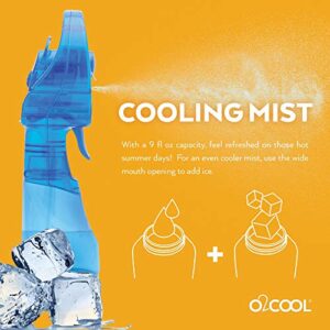 O2COOL Deluxe Handheld Battery Powered Water Misting Fan (Light Blue) 2 Pack