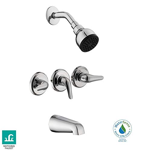 Glacier Bay Aragon 3-Handle 1-Spray Tub and Shower Faucet in Chrome (Valve Included)