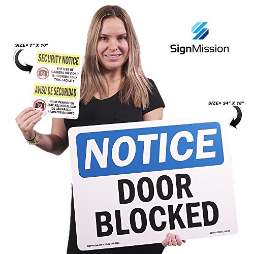 OSHA Notice Signs - This Door Must Remain Unlocked During Business Sign | Extremely Durable Made in The USA Signs or Heavy Duty Vinyl Label | Protect Your Warehouse & Business