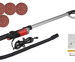BBBuy 800W Drywall Sander Commercial Electric Sander with 6 Pcs Sanding Pads Discs Adjustable Variable Speed 1000-2000 RPM Wall Sander with Extendable Handle