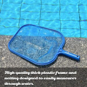 Sunnyglade Swimming Pool Cleaner Supplies/Professional Heavy Duty Pool Leaf Rake Fine Mesh Frame Net/Swimming Pool Cleaning Leaf Skim Net (Blue)