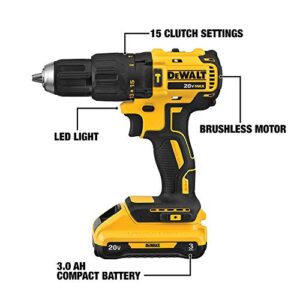 DEWALT DCD778L1 20V Max* Cordless Compact Hammer Drill/Driver