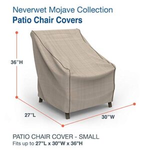 Budge NeverWet Mojave Patio Chair Cover, Black Ivory, Small