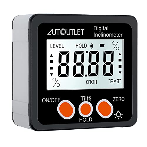 AUTOUTLET Digital Angle Finder Gauge Magnetic Angle Level Finder Digital Protractor Inclinometer Miter Angle Cube Level Box for Woodworking,Table Saw with Backlight 0-360° Rotation