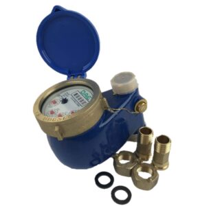 dae v-75 vertical water meter, 3/4” npt couplings, measuring in gallons
