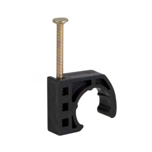 Highcraft ID234x50 Half Clamp J-Hook with Nail For Pex Tubing Pipe Support, 1/2 in, Black