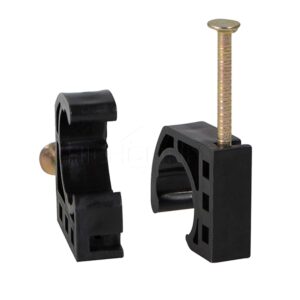 Highcraft ID234x50 Half Clamp J-Hook with Nail For Pex Tubing Pipe Support, 1/2 in, Black