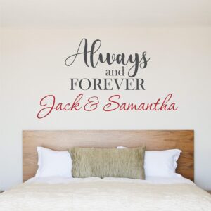custom couple name wall decal - personalized name wall sticker - custom name wall sign - monogram stencil