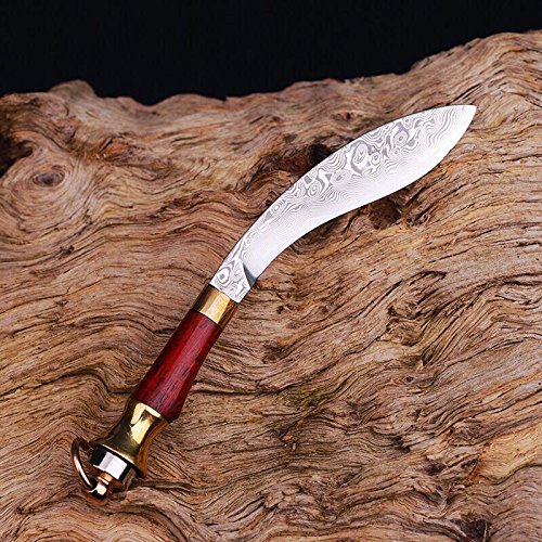 Keychain Knife Miniature Damascus Steel Khukuri Art Knife Mini Knife