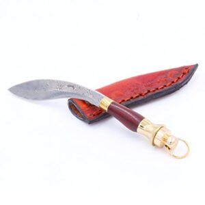 Keychain Knife Miniature Damascus Steel Khukuri Art Knife Mini Knife