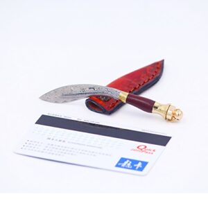 Keychain Knife Miniature Damascus Steel Khukuri Art Knife Mini Knife