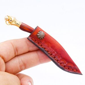 Keychain Knife Miniature Damascus Steel Khukuri Art Knife Mini Knife