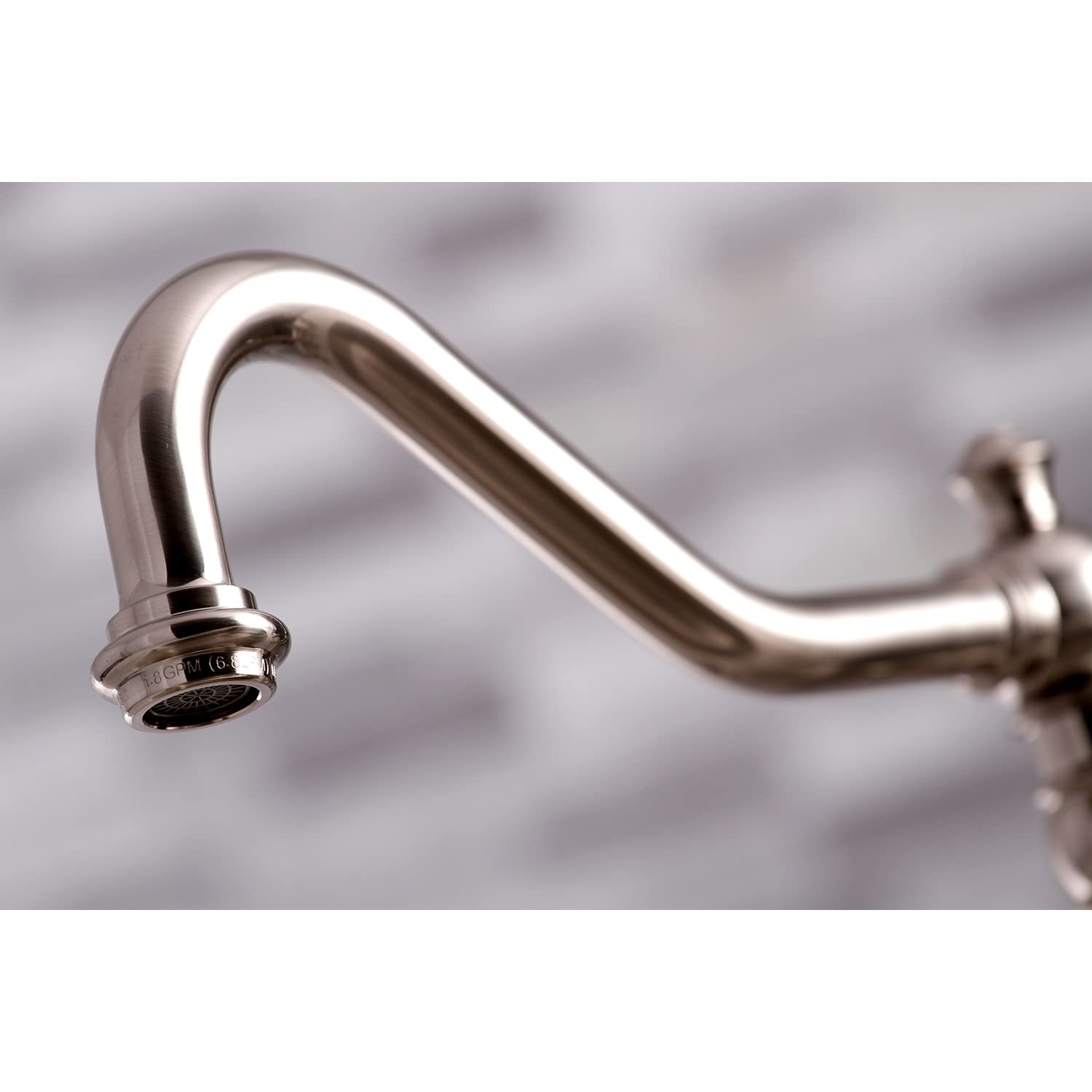 Kingston Brass KS3278ALBS Restoration Bridge Kitchen Faucet, 9-7/16 Inch in Spout Reach, Brushed Nickel