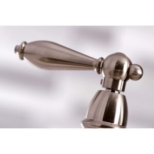 Kingston Brass KS3278ALBS Restoration Bridge Kitchen Faucet, 9-7/16 Inch in Spout Reach, Brushed Nickel