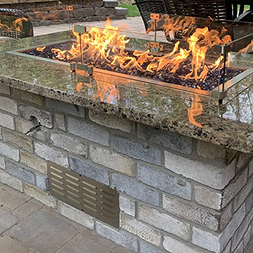 Skyflame Stainless Steel Venting Panel for Masonry Fire Pits and Outdoor Kitchens 15-Inch by 4-1/2-Inch