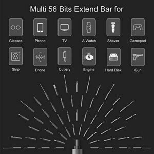 wowstick Lithium Precision Screwdriver wowstick 1F+ With LED Light And Magnetic Mat, Electric Screwdriver Rechargeable Repair Tool kits Including 56 Bits Extend Bar For Most Electronics Devices