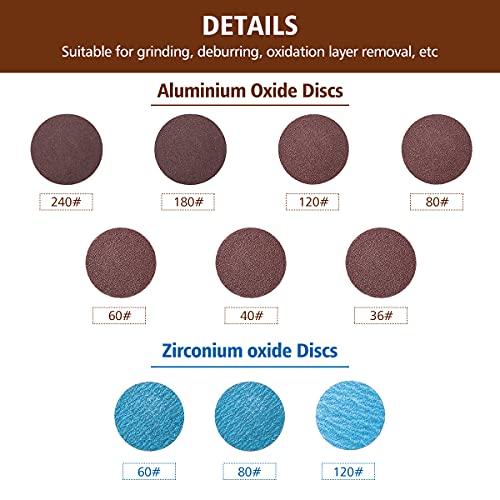 DRILLPRO 70Pcs Sanding Discs Set, 2 inch Quick Change Discs with 1/4 inch Holder, Surface Conditioning Discs for Die Grinder Surface Strip Grind Polish Burr Finish Rust Paint Removal(Updated)