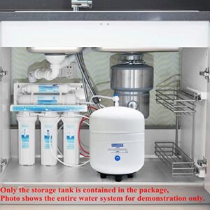 HIDROTEK 2.8 Gallon RO Water Storage Tank for Reverse Osmosis Water Filtration Systems -NSF Certificated-1/4"