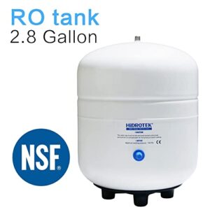 HIDROTEK 2.8 Gallon RO Water Storage Tank for Reverse Osmosis Water Filtration Systems -NSF Certificated-1/4"