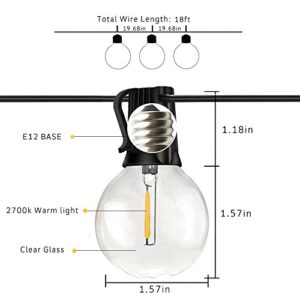 Svater LED Outdoor String Lights 36FT, Patio Lights with 20 Glass Edison Bulbs, Dimmable IP45 Waterproof Outdoor Hanging Globe Lights 2700K Warm White(2 Pack X 18FT)