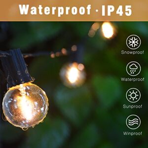 Svater LED Outdoor String Lights 36FT, Patio Lights with 20 Glass Edison Bulbs, Dimmable IP45 Waterproof Outdoor Hanging Globe Lights 2700K Warm White(2 Pack X 18FT)