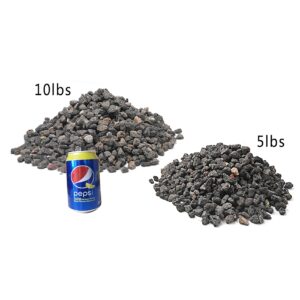 Skyflame 3/8" to 3/4" Natural Stones Lava Rock Granules for Gas Fire Pit | Fireplace | Gas Log Set | Garden Landscaping Decoration | Cultivation of Potted Plants | Indoor Outdoor Use, 5-lb Bag