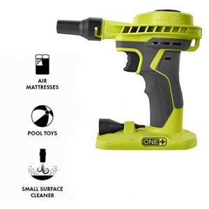 Ryobi P738T High Volume Air Inflator Bundle; 18-Volt ONE+ Lithium-Ion Cordless Power Inflator with (1) 1.5 Ah Battery and (1) 18-Volt Charger and Buho Flashlight