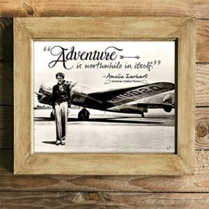 Amelia Earhart - Adventure - 11x14 Unframed Art Print - Great Gift Under $15 for Aviation Enthusiasts