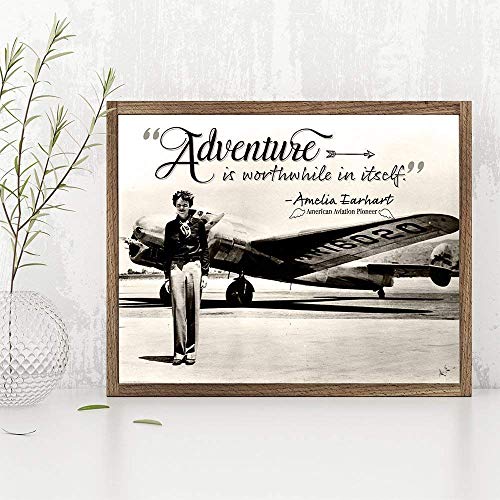 Amelia Earhart - Adventure - 11x14 Unframed Art Print - Great Gift Under $15 for Aviation Enthusiasts