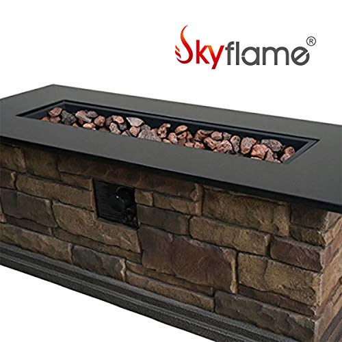 Skyflame 30" by 6" Linear Drop-in Fire Pit Pan and Burner Kit for Natural Gas/Propane, Steel Fire Pit Insert Burner for DIY Fire Pit and Fireplace