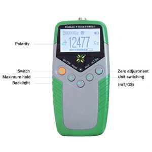 Handheld Digital Tesla Meter High Precision Gaussmeter Fluxmeter Surface Magnetic Field Tester with Probe 0-2400mT