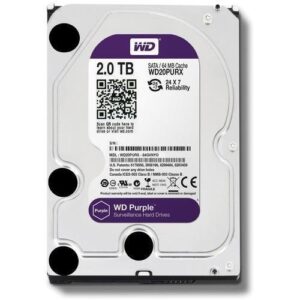 wd purple 2tb surveillance hard disk drive - 5400 rpm class sata 6 gb/s 64mb cache 3.5 inch - wd20purx [old version] (renewed)