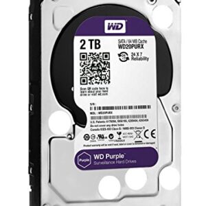 WD Purple 2TB Surveillance Hard Disk Drive - 5400 RPM Class SATA 6 Gb/s 64MB Cache 3.5 Inch - WD20PURX [Old Version] (Renewed)