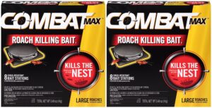 combat max roach killing bait for large roaches, 8 bait stations (pack of 2)