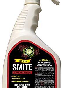 Supreme Growers Smite Spider Mite Killer, All Natural Pesticide, Non-Toxic, Biodegradable, Organic Eco Friendly Pest Control (32oz Ready to Use Spray Bottle)