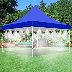 misting tent - blue tent with mist system - for outdoor events - with low pressure misting system- easy to set-up (10' x 10' blue tent)