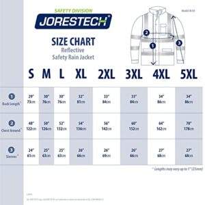 JORESTECH High Visibility Light Weight Waterproof Rain Jacket ANSI/ISEA 107-2015 Class 3 Level 2 Yellow/Black JK-03-YLBK (XL)