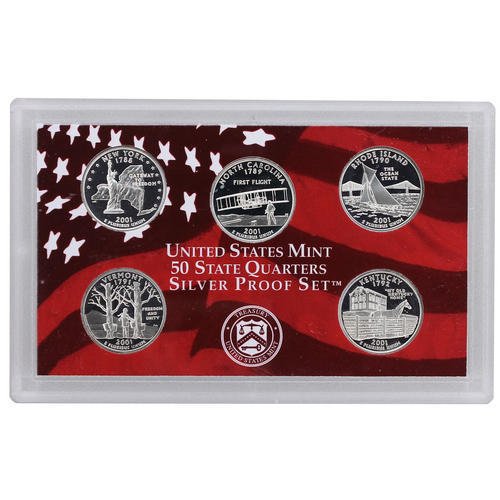 1999 No Mint Mark - 2008 Silver Proof State Quarter Run 90% Silver No Boxes or COAs 50 Coins (1/4) Seller Gem Deep Cameo