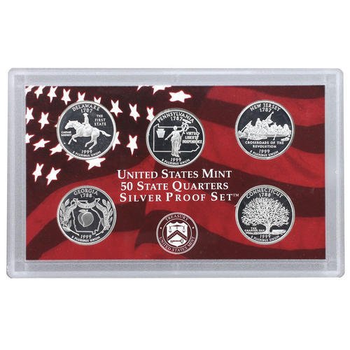 1999 No Mint Mark - 2008 Silver Proof State Quarter Run 90% Silver No Boxes or COAs 50 Coins (1/4) Seller Gem Deep Cameo