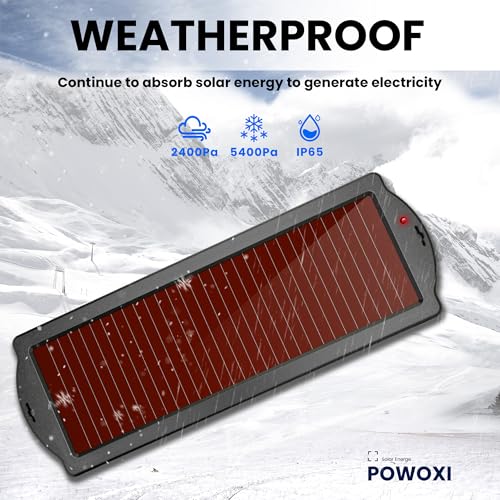 POWOXI 1.8W 12V Solar Car Battery Charger Maintainer, Portable Solar Panel Trickle Charging Kit for Automotive, Motorcycle, Boat, ATV,Marine, RV, Trailer, Powersports, Snowmobile, etc.