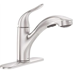 moen brecklyn single-handle pull-out sprayer kitchen faucet with power clean in chrome