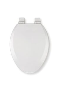 croydex wl800722azh stick tight no more movement sticky grip pad technology elongated, soft close and quick release, white, molded wood toilet seat