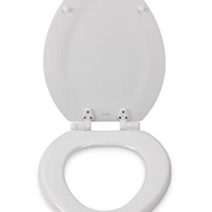 Croydex WL800722AZH Stick Tight No More Movement Sticky Grip Pad Technology Elongated, Soft Close and Quick Release, White, Molded Wood Toilet Seat