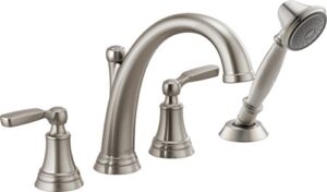 delta faucet t4732-ss woodhurst roman tub with handshower trim, stainless (valve sold separately)