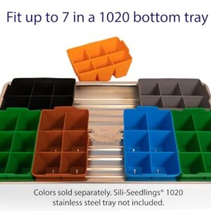 Sili-Seedlings Seed Starting Tray | 100% Silicone | Zero Plastic | Flexible Pop-Out Cells | Reusable Seed Starter Tray | Dishwasher Safe | BPA-Free | 2-Pack (12 XL Cells Total)