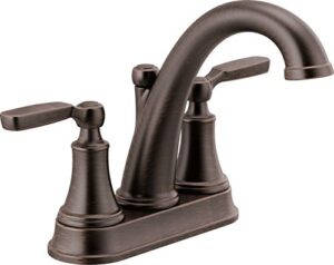 delta faucet woodhurst 2-handle centerset bathroom with metal drain assembly, venetian bronze (2532lf-rbmpu)